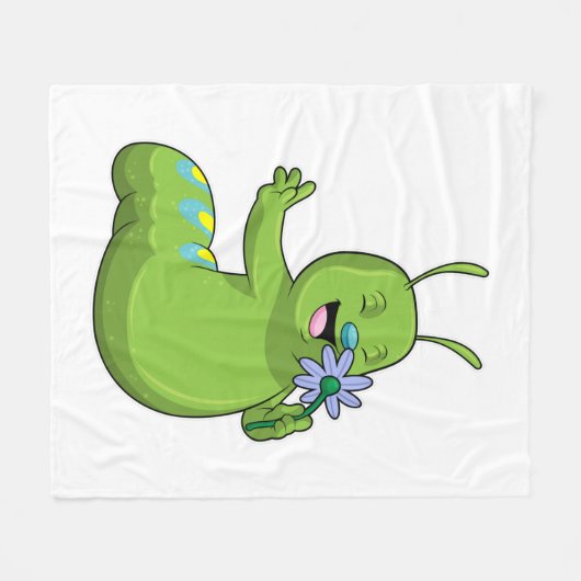 Couverture Polaire Caterpillar with Flower (Devant (Horizontal))