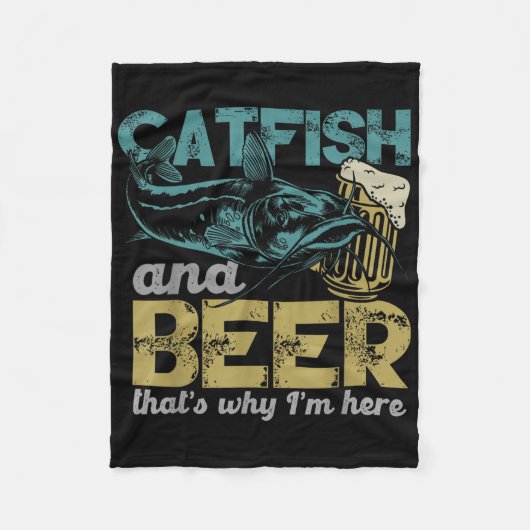 Couverture Polaire Catfish Fishing Catfish &amp; Beer Thats Why Im He (Devant)