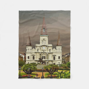 Couverture Polaire Cathédrale de la Nouvelle-Orléans Stade Blanket