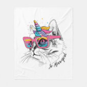 Couverture Polaire Caticorn | ainsi Meowgical (Devant)
