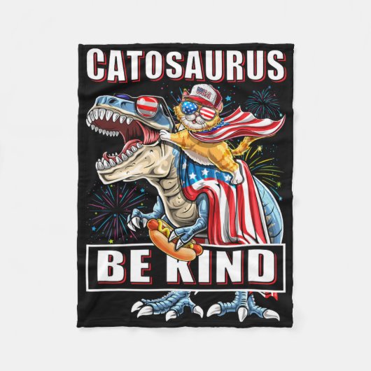 Couverture Polaire Catosaurus Funny Chat Dinosaur Meowica (Devant)
