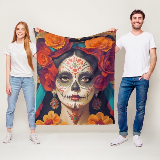 Couverture Polaire Catrina Day Of The Dead 1 (En situation)