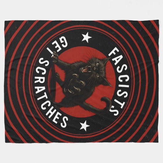 Couverture Polaire Cats Against Fascists (Devant (Horizontal))