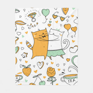 Couverture Polaire Cats couple illustration. cartoon kitten animals i