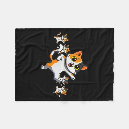 Couverture Polaire Cats Dancing Funny Cat Lover For Women Kitty Graph (Devant (Horizontal))