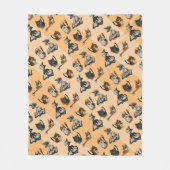 Couverture Polaire Cats d'étude utile Jaune Blanche en polaire (Devant)