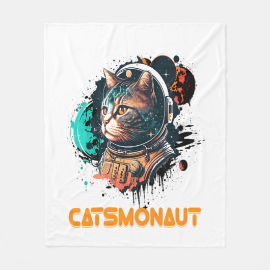 Couverture Polaire Catsmonaute Astronaut Chat Ou Chat Spatial (Devant)