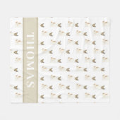 Couverture Polaire Cattledog Heeler (Rouge Blanc) Rose et Blanc (Devant (Horizontal))