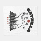Couverture Polaire Catzilla - Drôle Chat Godzilla Parodie (Devant (Horizontal))