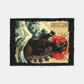 Couverture Polaire Catzilla drôle de style japonais (Devant (Horizontal))