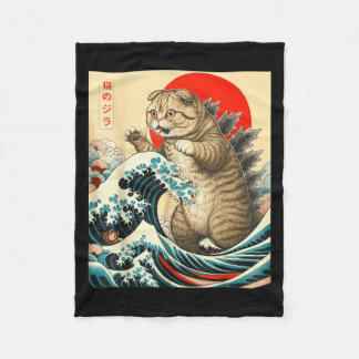 Couverture Polaire Catzilla Scottish Pold Cat japonais cadeaux d'art