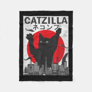 Couverture Polaire Catzilla vintage Japonaise Style coucher de soleil