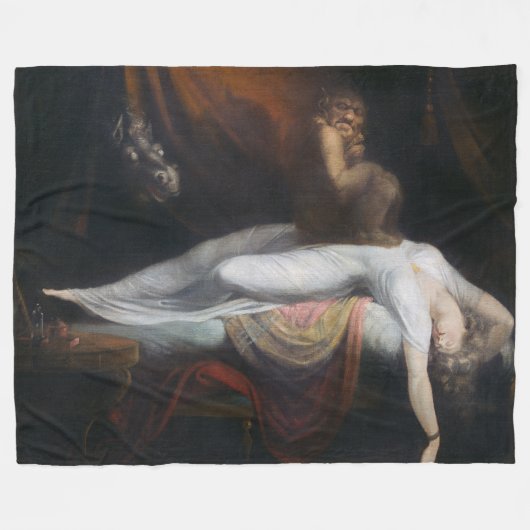 Couverture Polaire Cauchemar par Henry Fuseli Gothic Macabre Dark Art (Devant (Horizontal))
