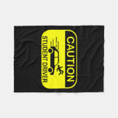 Couverture Polaire Caution Student Driver Funny  (Devant (Horizontal))