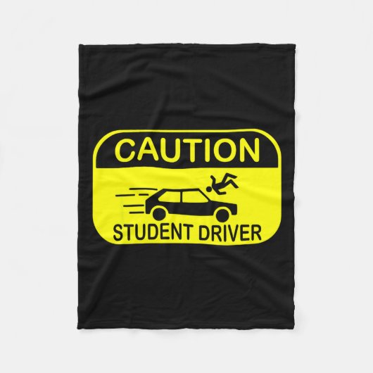 Couverture Polaire Caution Student Driver Funny  (Devant)