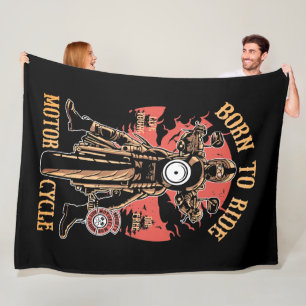 Couverture Polaire Cavalier de moto vintage