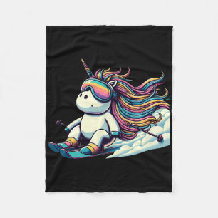 Couverture Polaire Cavalier de poudre arc-en-ciel Licorne alpine mign