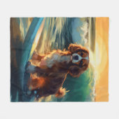 Couverture Polaire Cavalier King Beach Surf Peinture (Devant (Horizontal))