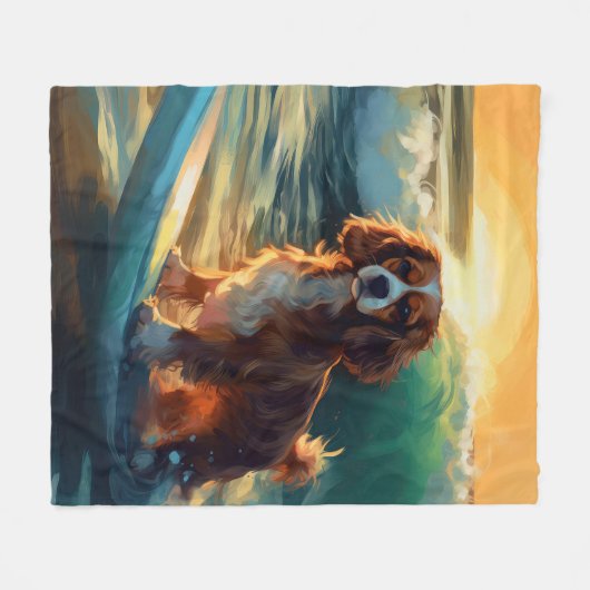 Couverture Polaire Cavalier King Beach Surf Peinture (Devant (Horizontal))