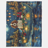 Couverture Polaire Cavalier King Charles Noël Festive Voyage (Devant)