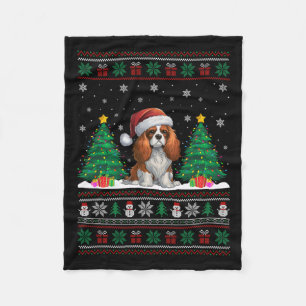 Couverture Polaire Cavalier King Charles Spaniel Chien Xmas Lumières 