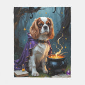 Couverture Polaire Cavalier King Charles Spaniel Fantaisie Halloween (Devant)