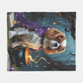 Couverture Polaire Cavalier King Charles Spaniel Fantaisie Halloween (Devant (Horizontal))