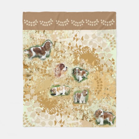 Couverture Polaire Cavalier King Charles Spaniel Fleece Blanche (Devant)