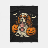 Couverture Polaire Cavalier King Charles Spaniel Ghost Halloween Cava (Devant)
