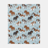 Couverture Polaire Cavalier King Charles Spaniel Paws and Bones (Devant)