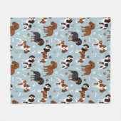 Couverture Polaire Cavalier King Charles Spaniel Paws and Bones (Devant (Horizontal))