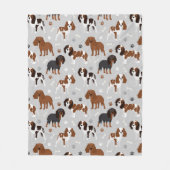 Couverture Polaire Cavalier King Charles Spaniel Paws and Bones (Devant)