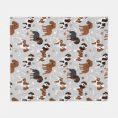 Couverture Polaire Cavalier King Charles Spaniel Paws and Bones (Devant (Horizontal))