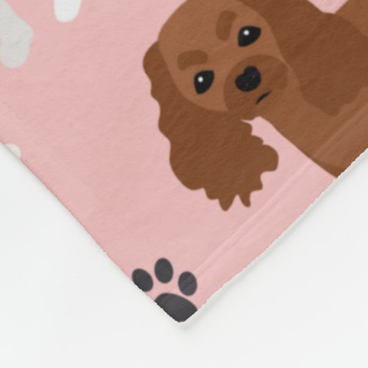 Couverture Polaire Cavalier King Charles Spaniel Paws et Bones Fleec (Coin)