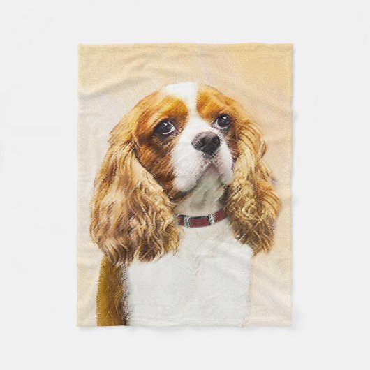 Couverture Polaire Cavalier King Charles Spaniel Peinture originale (Devant)