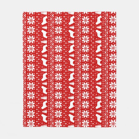 Couverture Polaire Cavalier King Charles Spaniel Silhouettes (Devant)