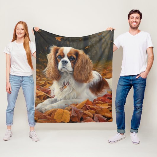 Couverture Polaire Cavalier King en automne Feuilles automne Inspirat (En situation)