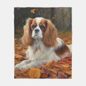 Couverture Polaire Cavalier King en automne Feuilles automne Inspirat (Devant)