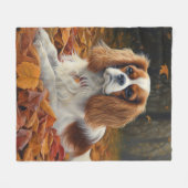 Couverture Polaire Cavalier King en automne Feuilles automne Inspirat (Devant (Horizontal))