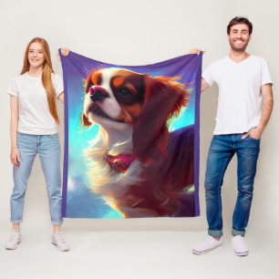 Couverture Polaire cavalier roi charles spaniel AI4