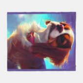 Couverture Polaire cavalier roi charles spaniel AI4 (Devant (Horizontal))