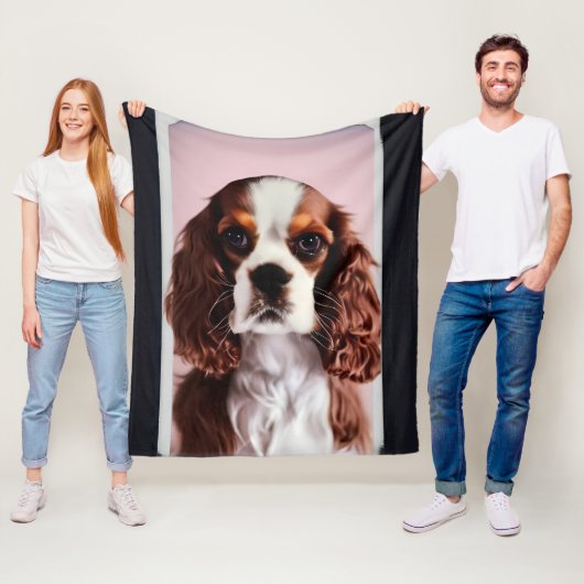 Couverture Polaire cavalier roi charles spaniel AI7 (En situation)