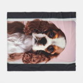 Couverture Polaire cavalier roi charles spaniel AI7 (Devant (Horizontal))