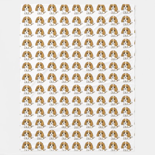 Couverture Polaire cavalier roi charles spaniel blenheim dessin animé (Devant)