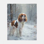 Couverture Polaire Cavalier Roi Laisser Neige Noël Brossé (Devant)