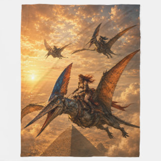 Couverture Polaire Cavaliers du coucher de soleil sur les pyramides