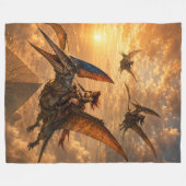 Couverture Polaire Cavaliers du coucher de soleil sur les pyramides (Devant (Horizontal))