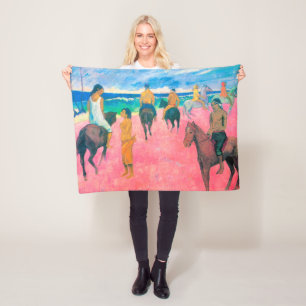 Couverture Polaire Cavaliers sur la Plage, Gauguin