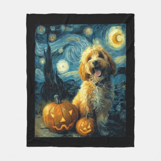 Couverture Polaire Cavapoo Chien Mignon Halloween Jack O Lanterne Cit (Devant)
