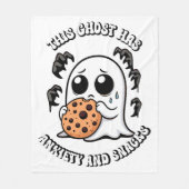 Couverture Polaire Ce fantôme a de l'anxiété et des collations (Devant)